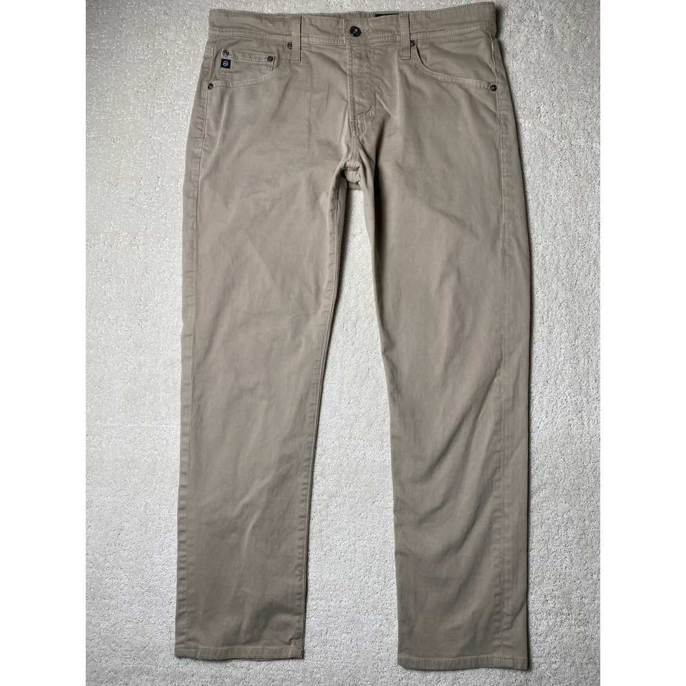 AG Adriano Goldschmied The Tellis Modern Slim Pants Mens 33 Khaki Measured 35x28